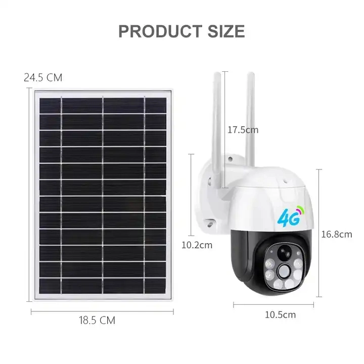 Outdoor 4G GSM SIM Card WiFi Energy Street Light Solar Wireless Camera with Solar panel