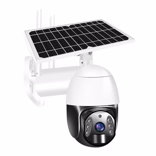 Tuya WiFi 4G Wireless Outdoor Solar Battery PTZ Rotating up Down Security IP CCTV Camera with Human Detect Audio SD Card Cloud storage