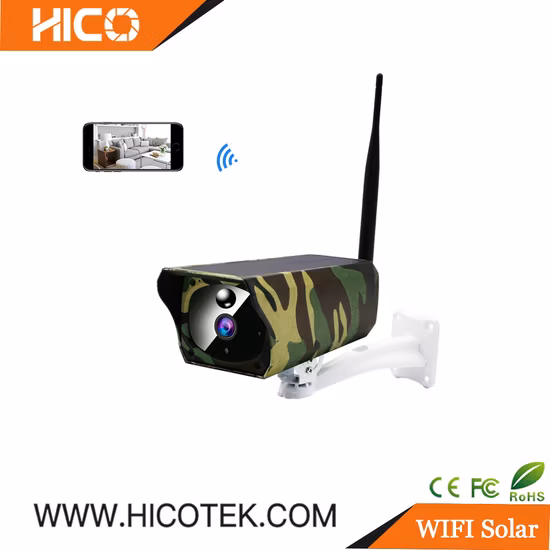 2MP WiFi Mini Hunting Video Surveillance Wireless IP Waterproof Street Outdoor Solar Panel Camera